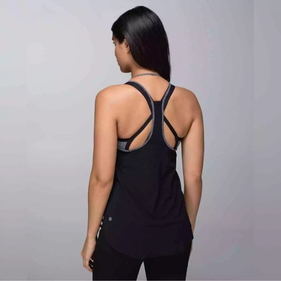 Lululemon Water Bound Singlet Apex Stripe Printed Black Dune Black Size Medium - Picture 3 of 9